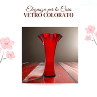 Vaso Fazzoletto in Vetro Riciclato Rosso Trasparente