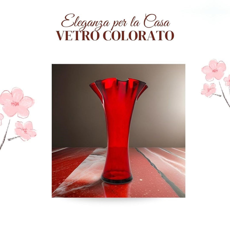 Vaso Fazzoletto in Vetro Riciclato Rosso Trasparente