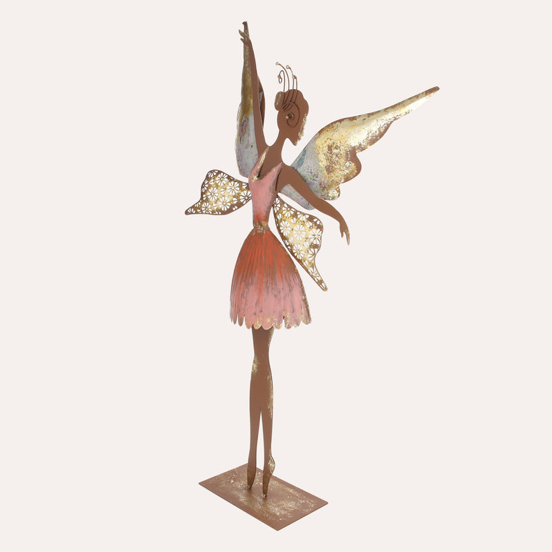 Fata Danzante Rosa in Ferro Corten Marrone Ruggine( 70x40x10 cm)