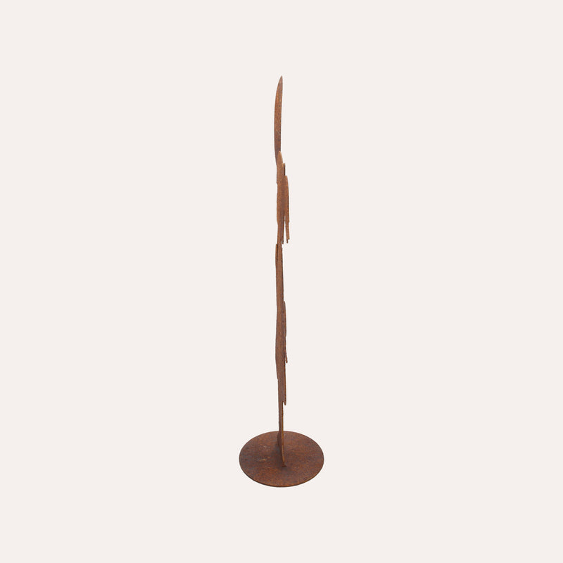 Bimba con Palloncino in Ferro Corten Marrone Ruggine (45x24x10 cm)
