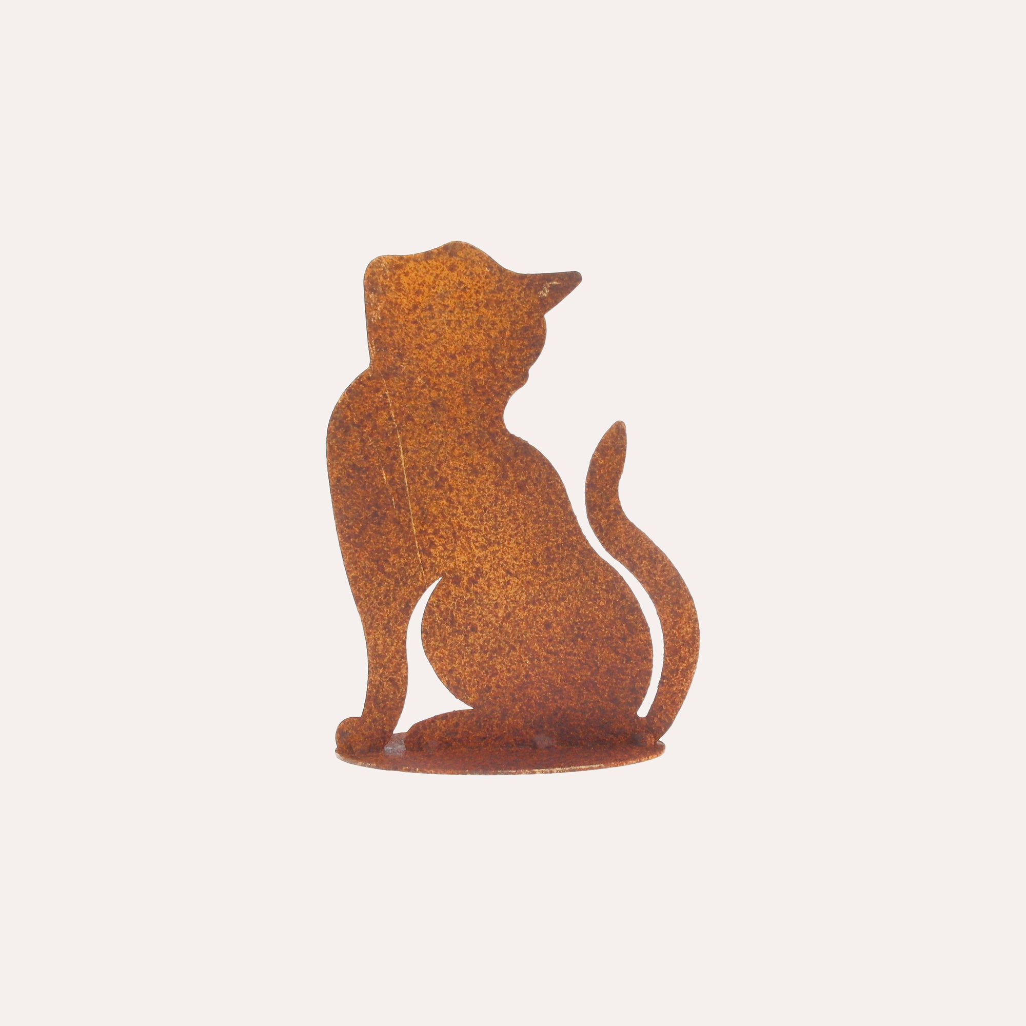 Gatto in Ferro Corten Marrone Ruggine (21x16x6 cm)