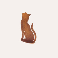 Gatto in Ferro Corten Marrone Ruggine (21x16x6 cm)