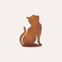 Gatto in Ferro Corten Marrone Ruggine (21x16x6 cm)