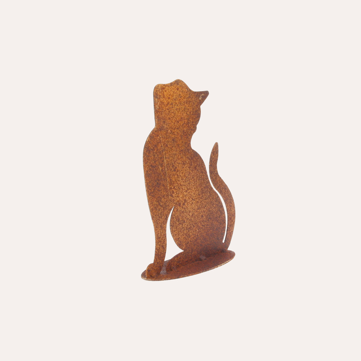 Gatto in Ferro Corten Marrone Ruggine (21x16x6 cm)