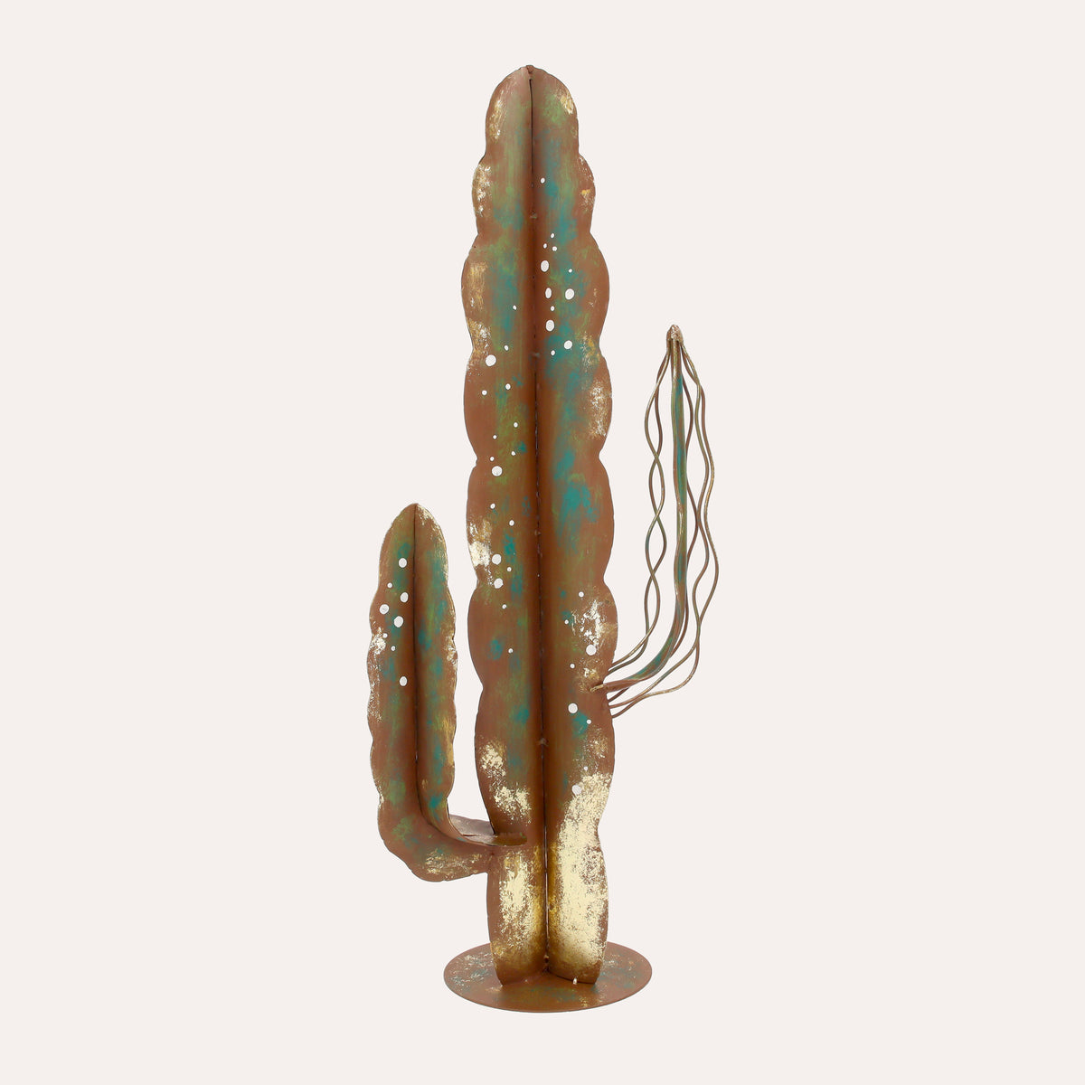 Cactus Grande in Ferro Corten Marrone Ruggine (74x30x15 cm)