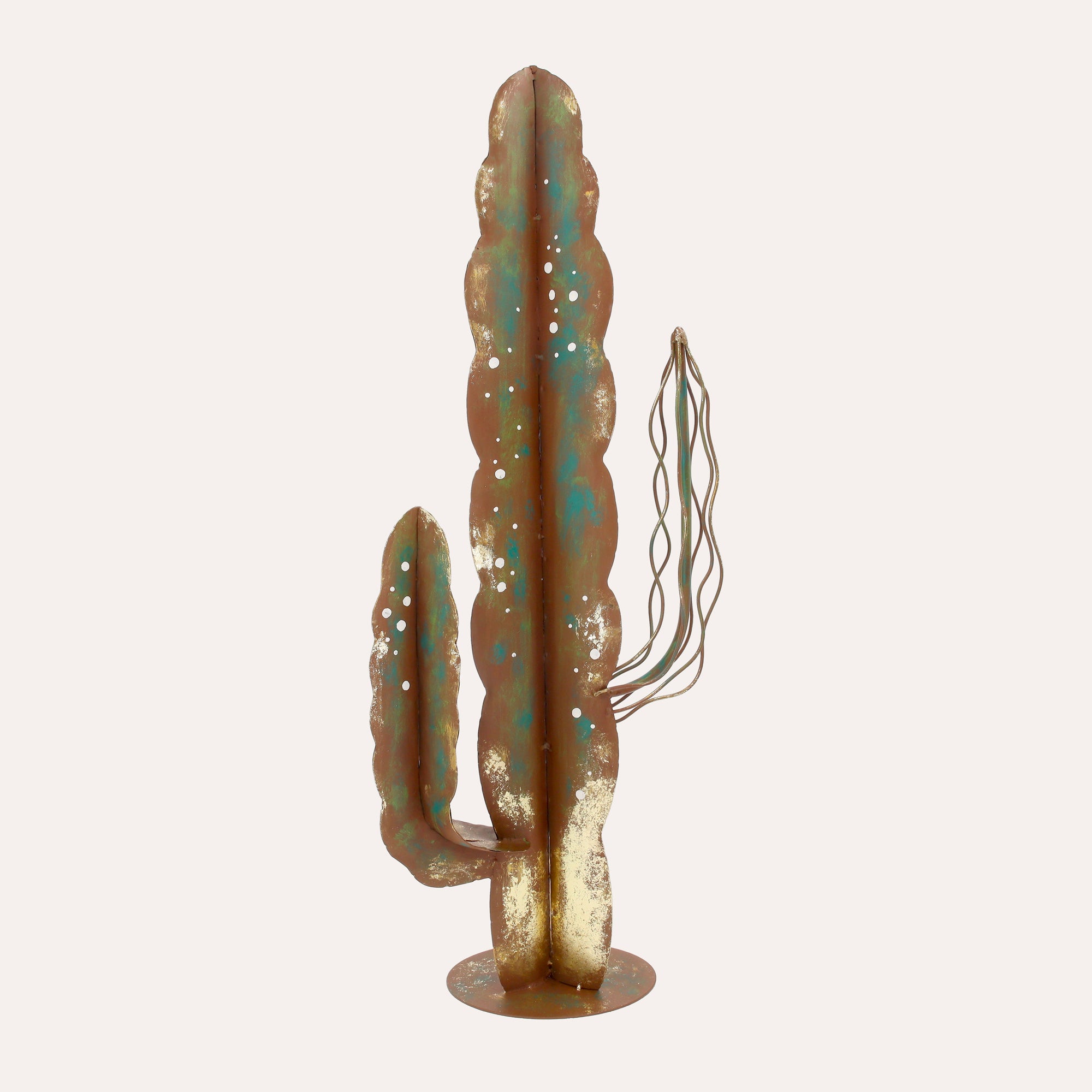 Large Cactus in Rust Brown Corten Iron (74x30x15 cm)