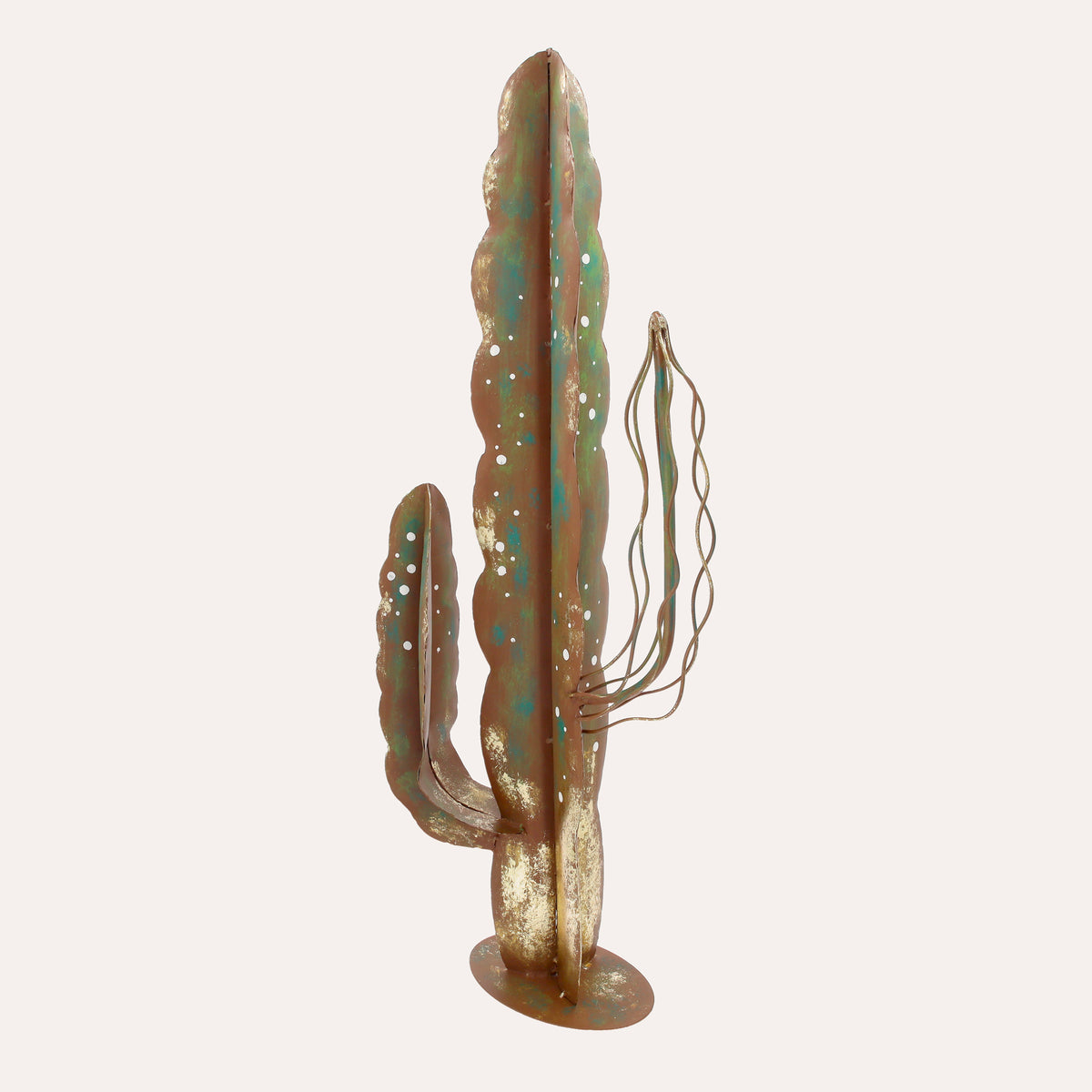 Cactus Grande in Ferro Corten Marrone Ruggine (74x30x15 cm)
