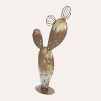 Cactus Medio in Ferro Corten Marrone Ruggine (60x34x12 cm)