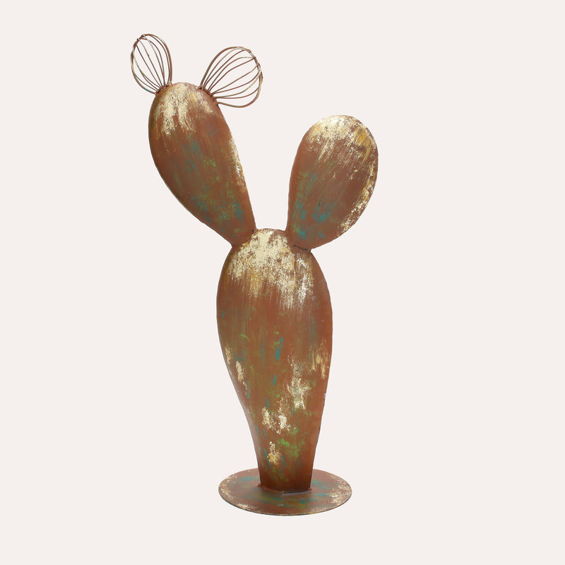 Cactus Medio in Ferro Corten Marrone Ruggine (60x34x12 cm)