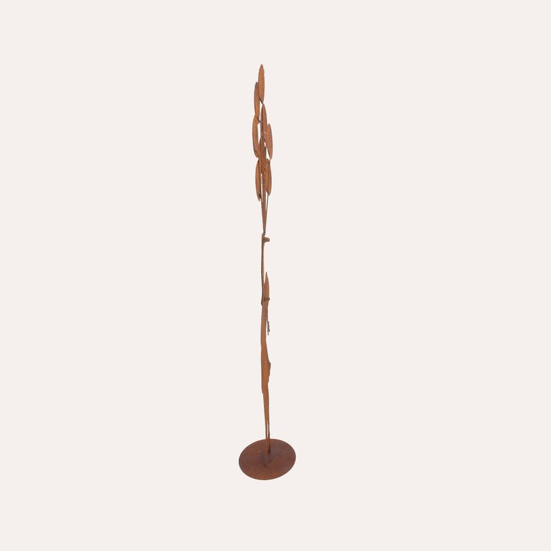 Bimba con Palloncini in Ferro Corten Marrone Ruggine ( 80x30x12 cm)