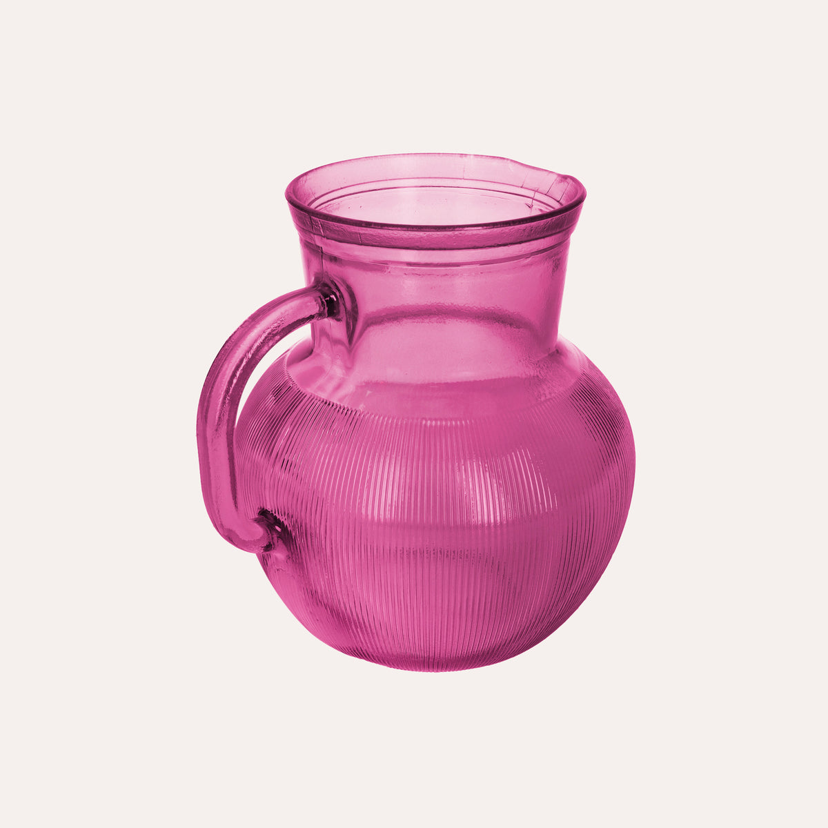Brocca da Tavola in Vetro riciclato, colore Fucsia, altezza cm 20