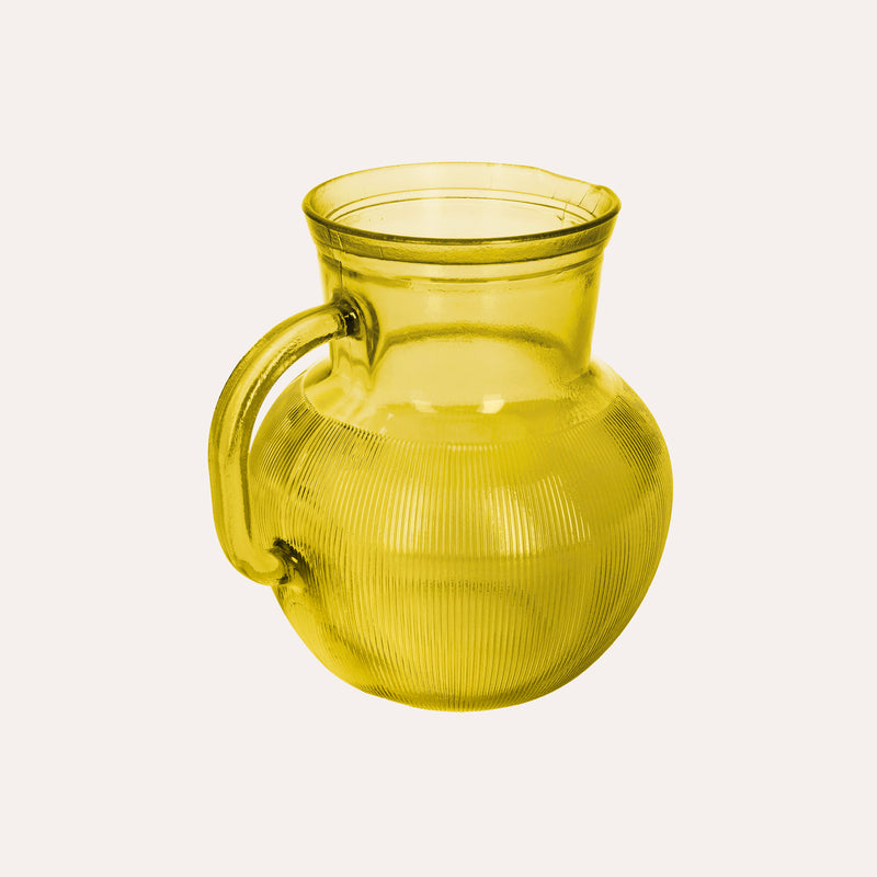 Brocca da Tavola in Vetro riciclato, colore Giallo, altezza cm 20