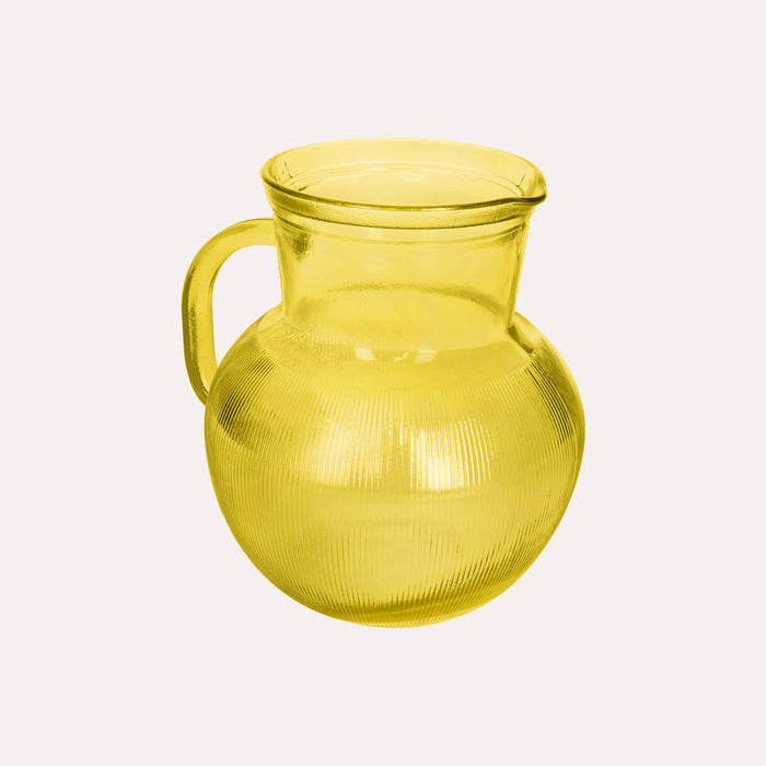 Brocca da Tavola in Vetro riciclato, colore Giallo, altezza cm 20