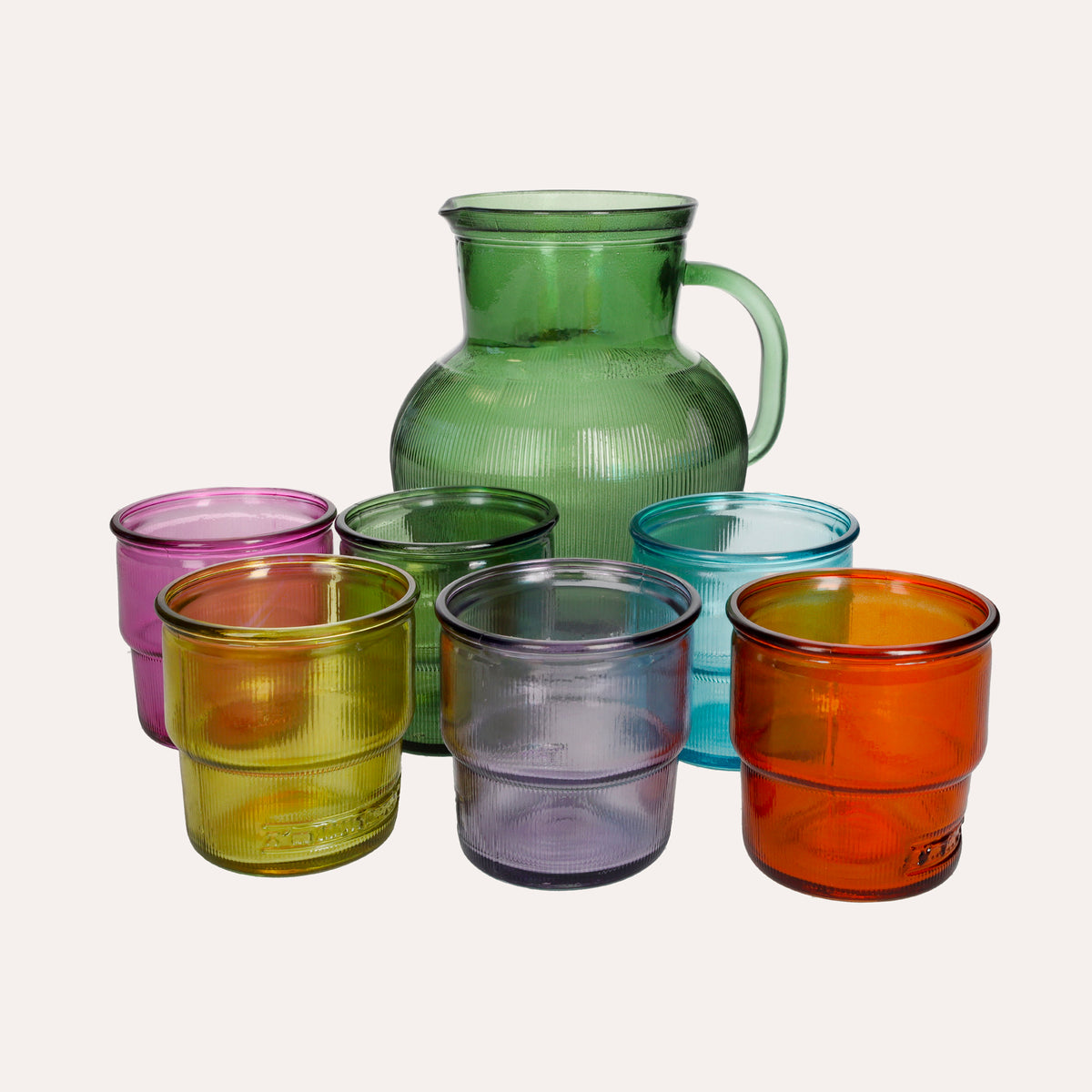 Brocca da Tavola in Vetro riciclato, colore Verde, altezza cm 20