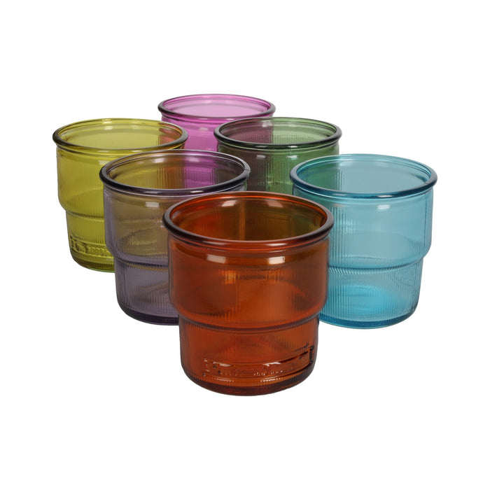 Set di 6 Bicchieri in Vetro Riciclato in Colori Assortiti