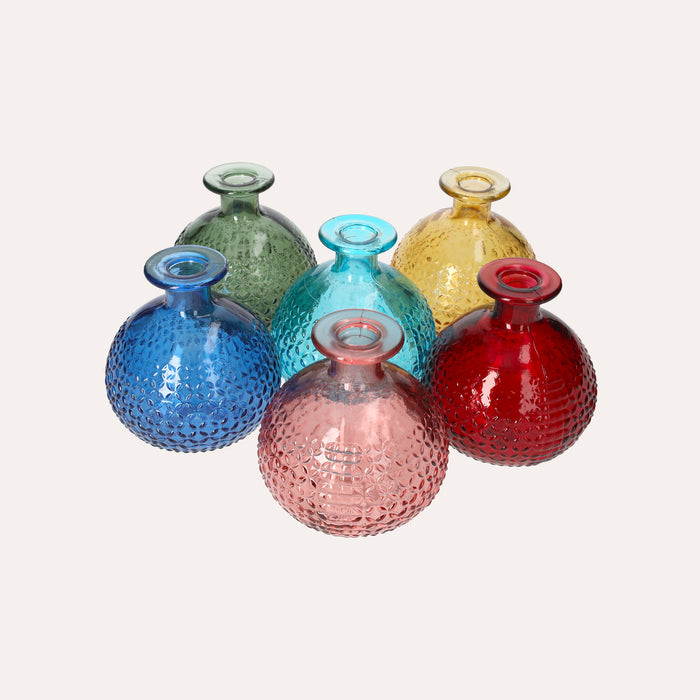 Set di 6 Mini Boccette in Vetro di Riciclo – Idee Decor e Sostenibili