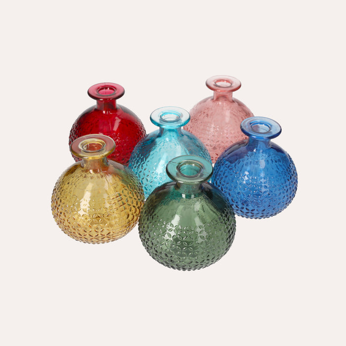 Set di 6 Mini Boccette in Vetro di Riciclo – Idee Decor e Sostenibili