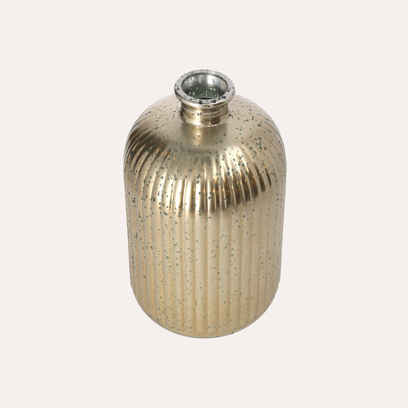 Bottiglia Decorativa Rigata Oro Antik – H 23 x D 14 cm