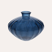 Vaso Ovale in Vetro Riciclato Blu Cobalto