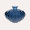 Ovale Vase aus kobaltblauem Recyclingglas H.14 T.19 cm