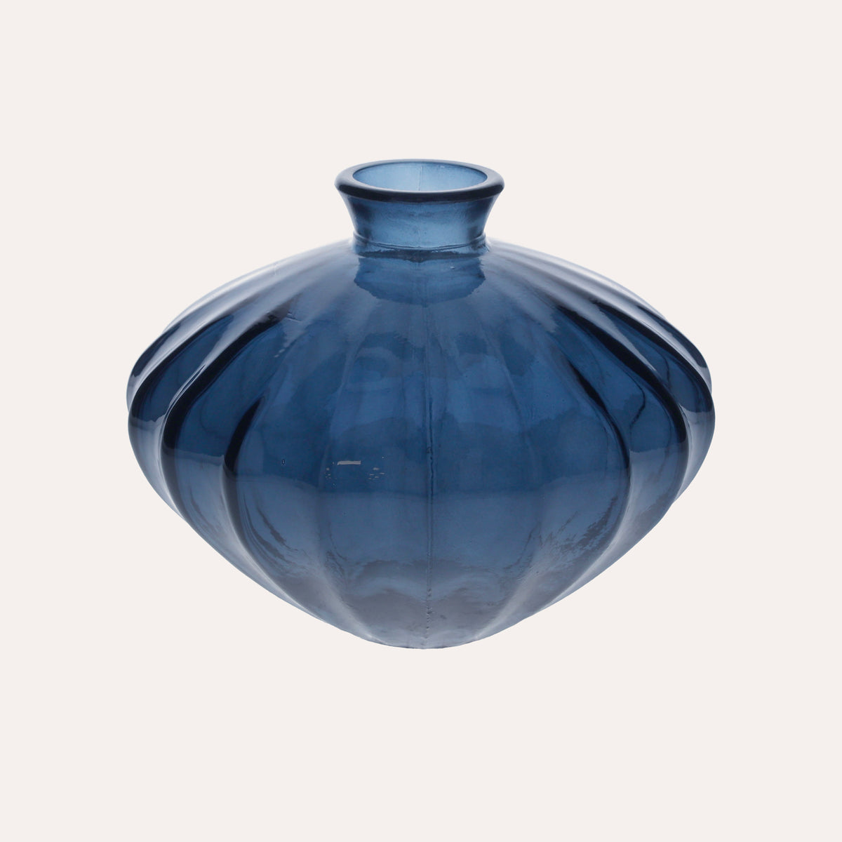 Vaso Ovale in Vetro Riciclato Blu Cobalto