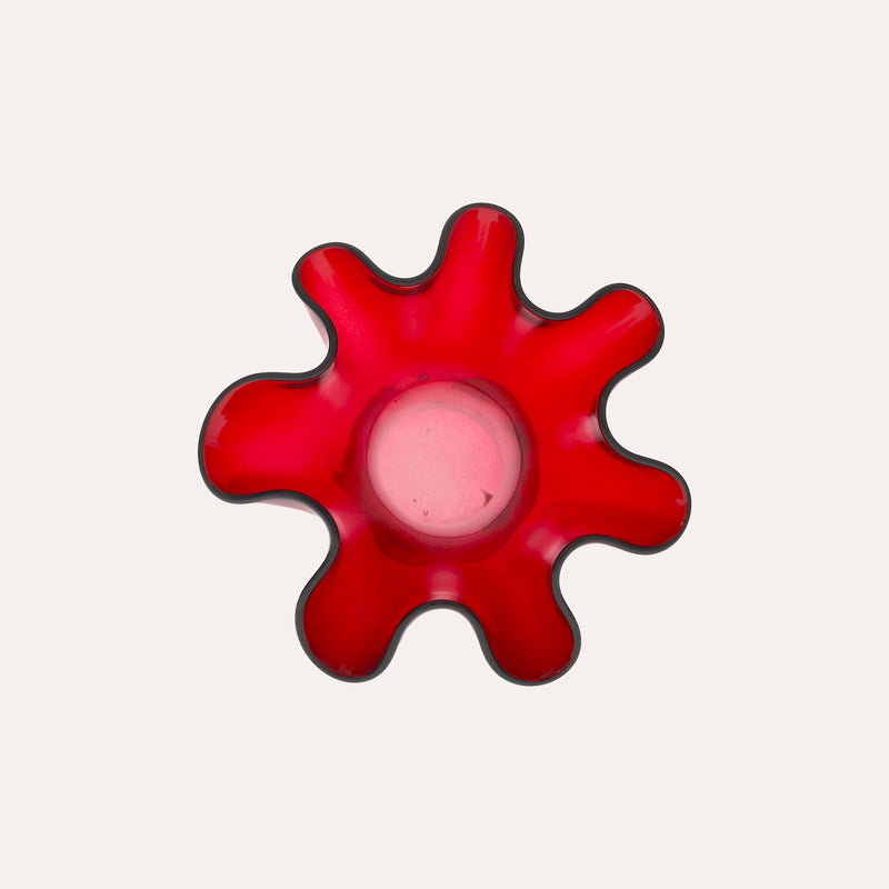 Vaso Fazzoletto in Vetro Riciclato Rosso Trasparente
