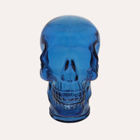 Teschio Decorativo in Vetro Blu – Scultura per Decorazioni Moderne e Uniche