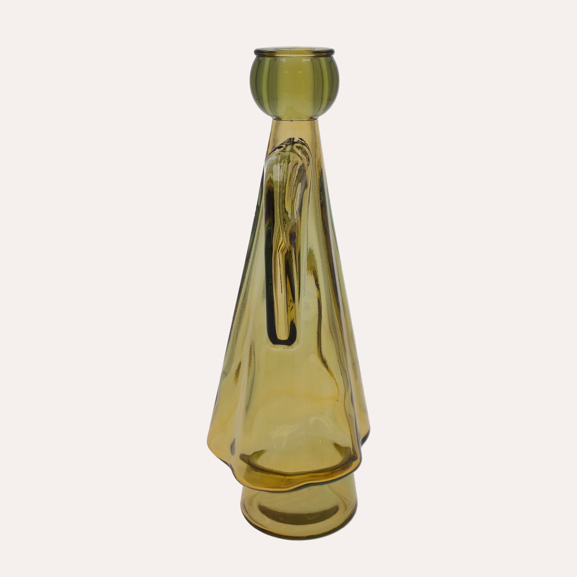 Glass Angel with Yellow Candle Holder (10x8x34cm)