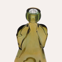 Angelo in Vetro con Porta Candela Giallo (10x8x34cm)