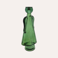 Angelo in Vetro con Porta Candela Verde (10x8x34cm)