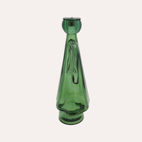 Angelo in Vetro con Porta Candela Verde (10x8x34cm)