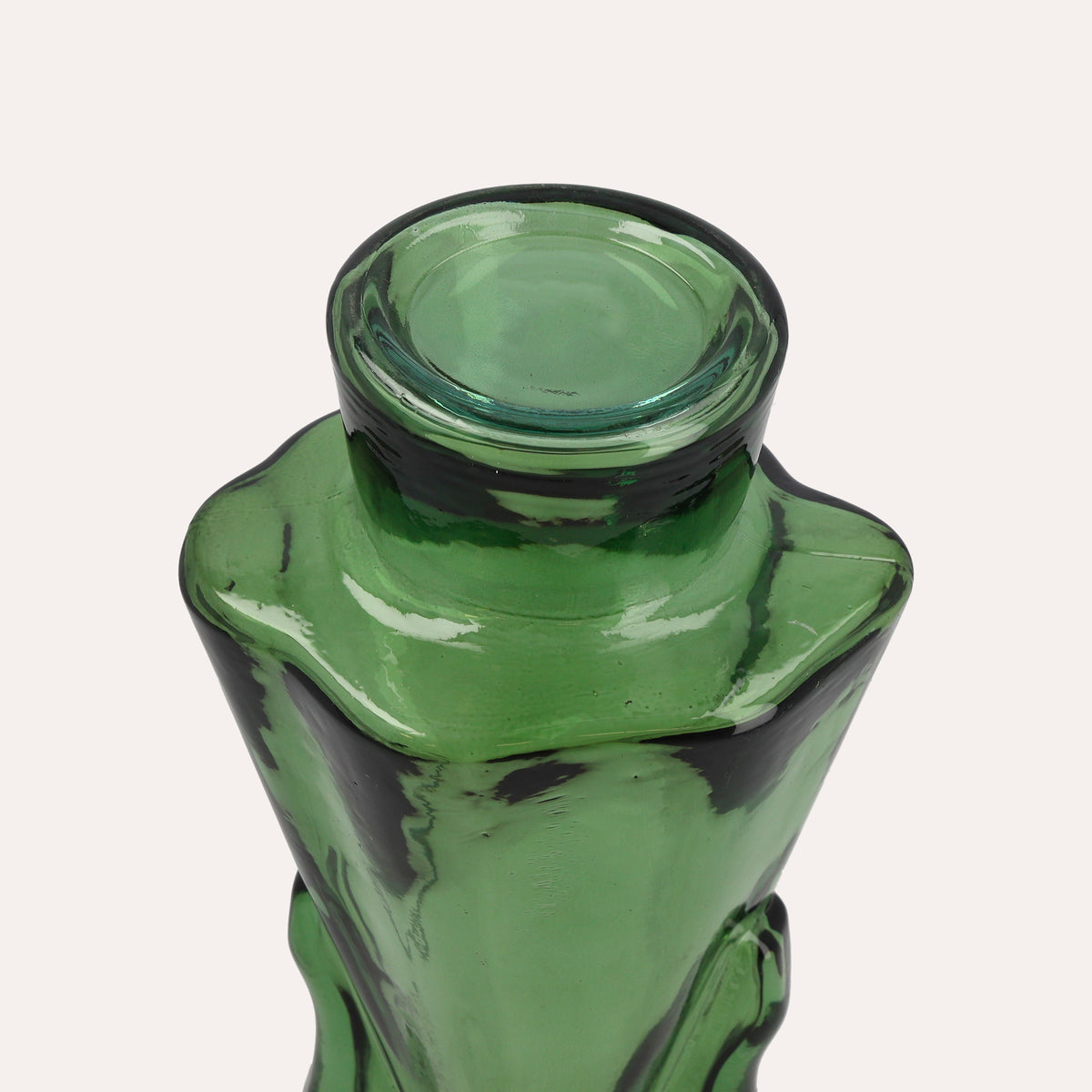 Angelo in Vetro con Porta Candela Verde (10x8x34cm)