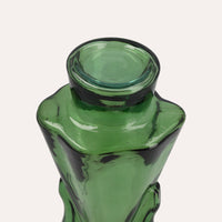 Angelo in Vetro con Porta Candela Verde (10x8x34cm)