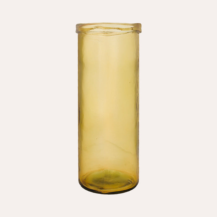 Vaso in vetro riciclato giallo trasparente – 36 cm