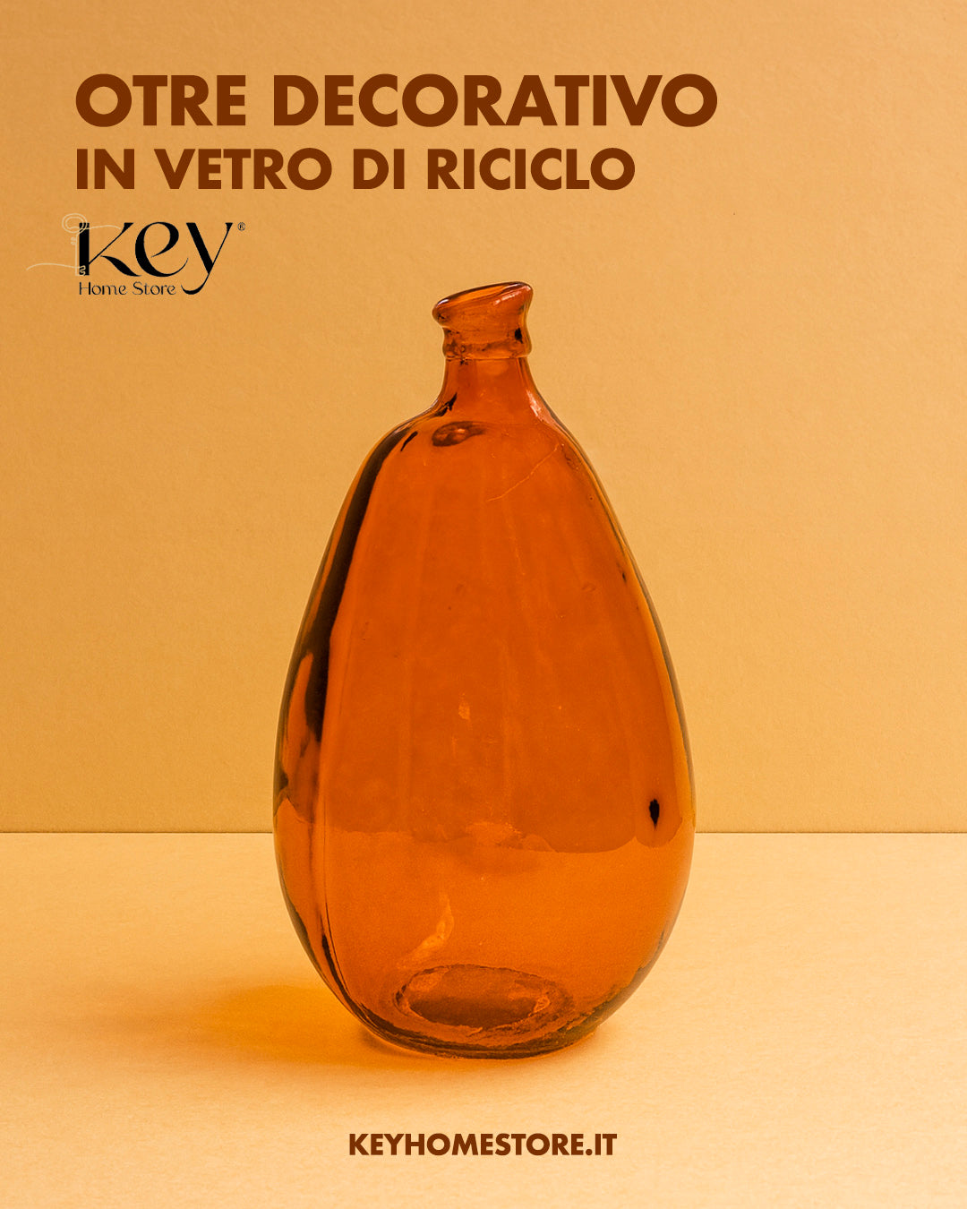 Otre Arancio in Vetro – Contenitore di arredo e Vaso Decorativo per Casa
