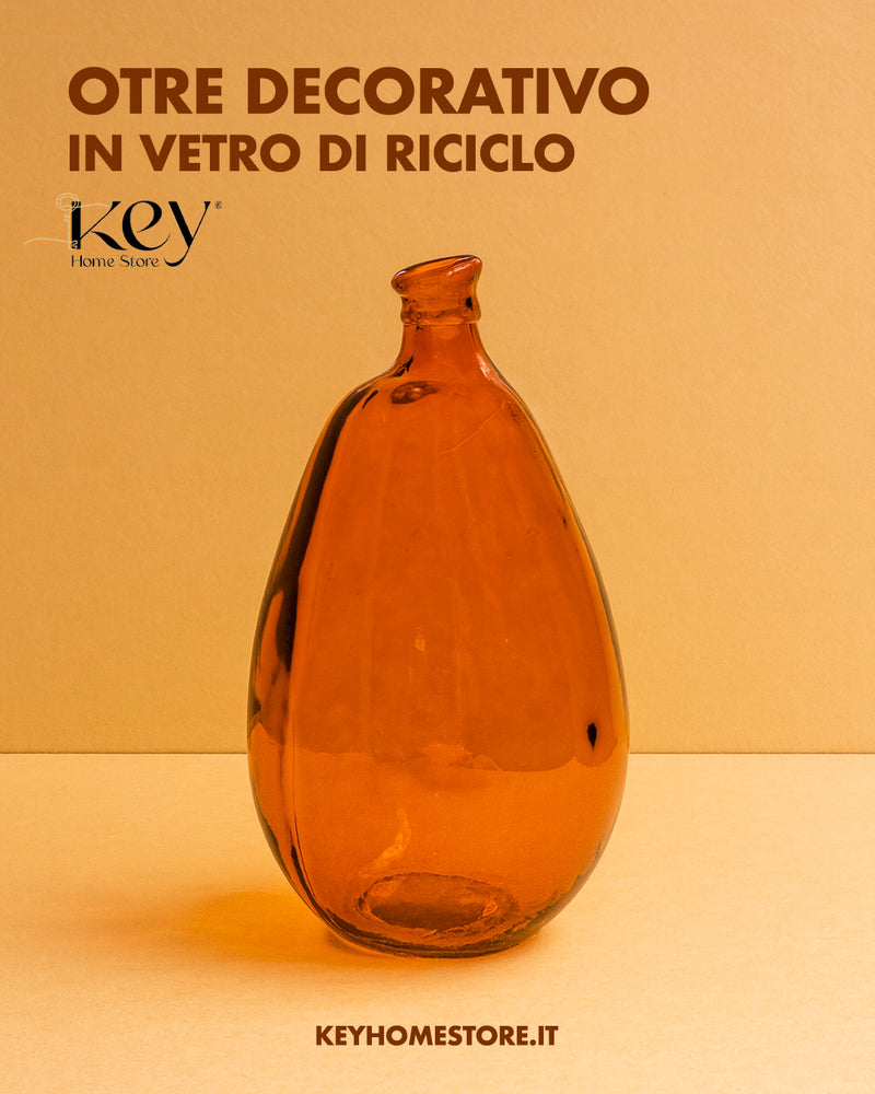 Otre Arancio in Vetro – Contenitore di arredo e Vaso Decorativo per Casa