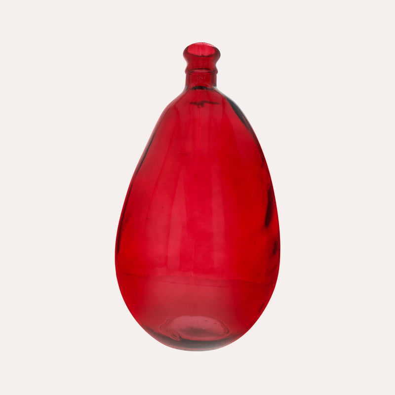 Otre Rosso in Vetro. Contenitore e vaso Decorativo in Vetro per Casa e Arredamento Elegante