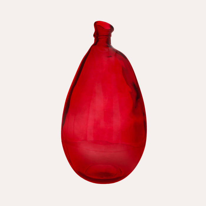 Otre Rosso in Vetro. Contenitore e vaso Decorativo in Vetro per Casa e Arredamento Elegante