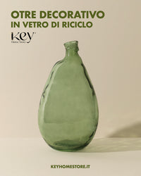 Otre Verde in Vetro. Contenitore e vaso Decorativo in Vetro per Casa e Arredamento Elegante
