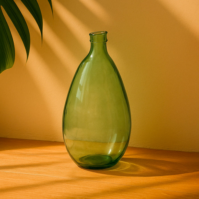 Otre Verde in Vetro. Contenitore e vaso Decorativo in Vetro per Casa e Arredamento Elegante