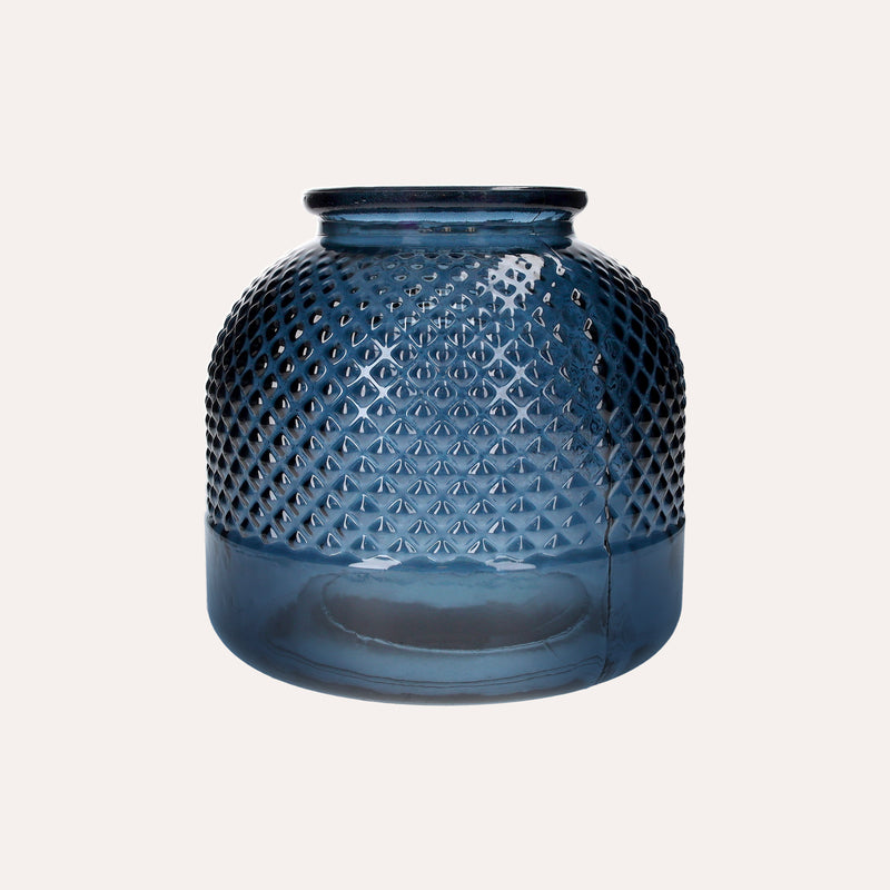 Vaso Decorativo Diamante in Vetro Riciclato Blu Cobalto