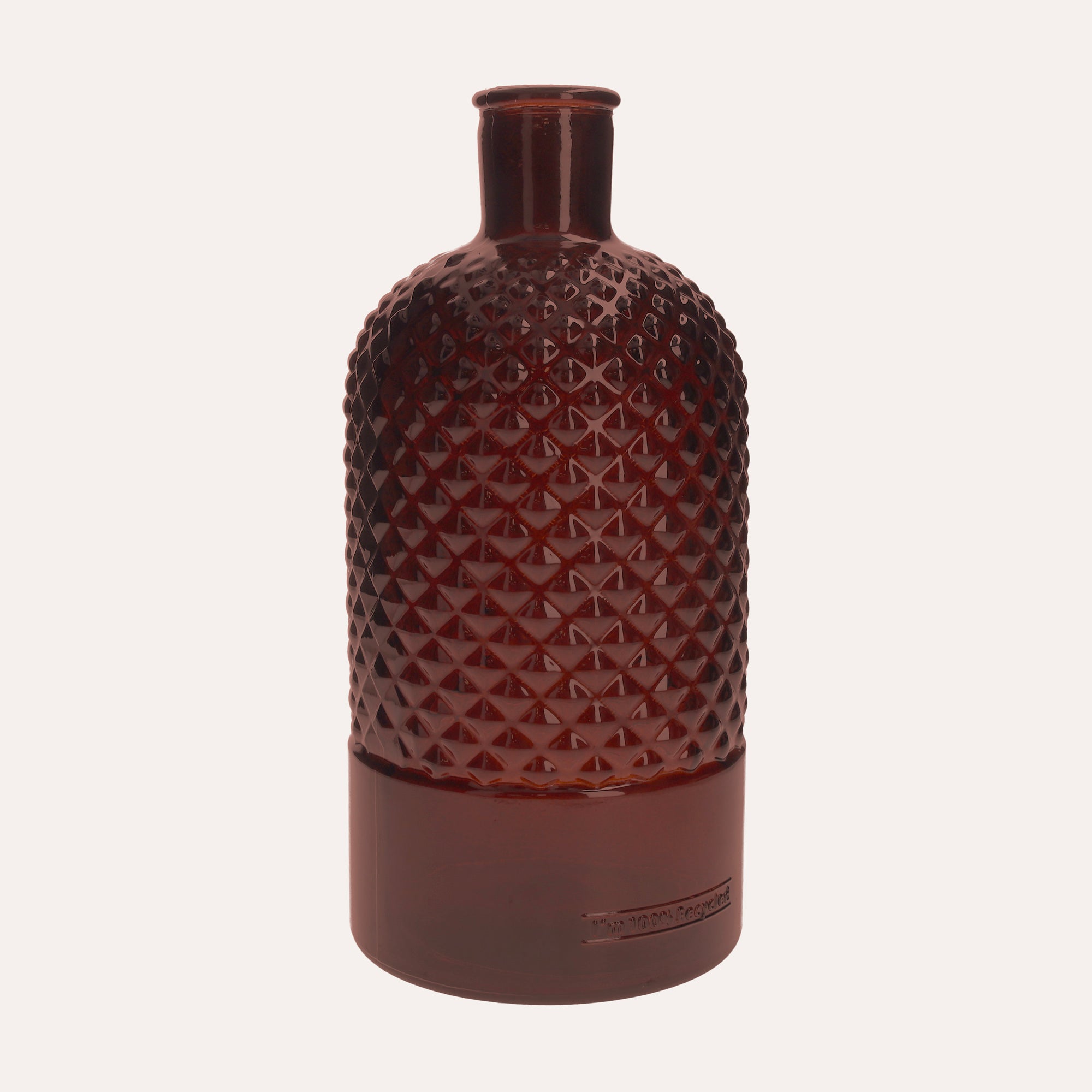 Decorative Vase Bottle in Recycled Glass, Dark Amber