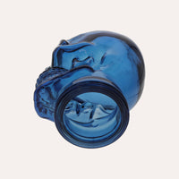 Teschio Decorativo in Vetro Blu – Scultura per Decorazioni Moderne e Uniche