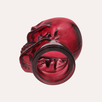 Teschio Decorativo in Vetro Fucsia – Scultura per Decorazioni Moderne