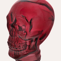 Teschio Decorativo in Vetro Fucsia – Scultura per Decorazioni Moderne