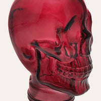 Teschio Decorativo in Vetro Fucsia – Scultura per Decorazioni Moderne