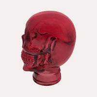 Teschio Decorativo in Vetro Fucsia – Scultura per Decorazioni Moderne