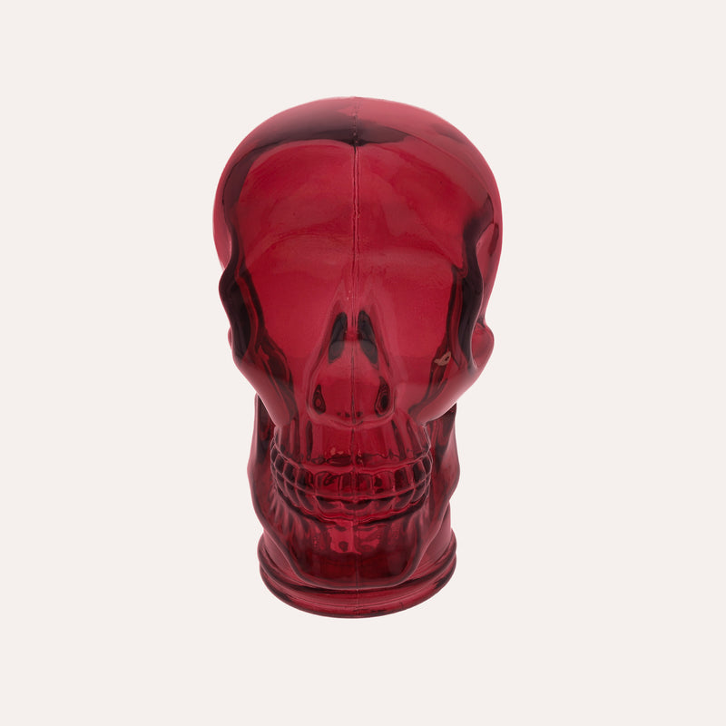 Teschio Decorativo in Vetro Fucsia – Scultura per Decorazioni Moderne
