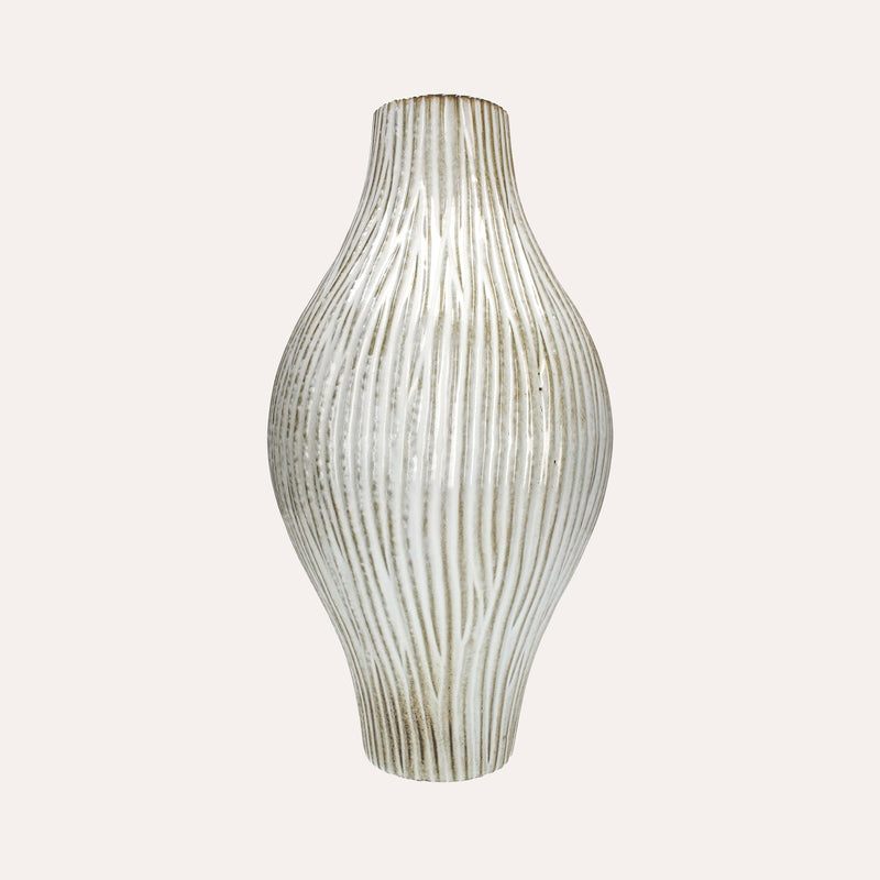 Vaso in Ceramica Avorio e Oliva Elegante e Moderno