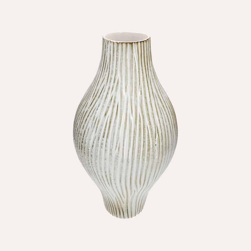 Vaso in Ceramica Avorio e Oliva Elegante e Moderno